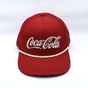 Coca-Cola American Needle Traveler Rope Snapback Hat Cap Script Logo Red NWT